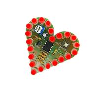 ECMQS Circuito analogico a forma di cuore, luce rossa dei capelli bianchi | Funzionamento a bassa tensione, alimentato a batteria USB senza programmazione richiesta