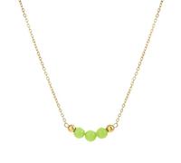 ECMQS Collana alla moda con ciondolo in pietra da 8 mm, con perline dorate, adatta per una dichiarazione di moda unica in acciaio inossidabile, Taglia unica, come descritto, come descritto