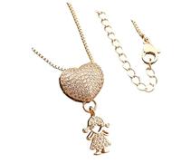 ECMQS Collana in rame tono con cuore innamorato ragazzo ragazza | Collana con ciondolo per ragazzo e ragazza con design in rame color oro, perfetta per coppie o amici regalo