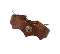 ECMQS Corona medievale in pelle PU con accenti metallici | Accessorio per capelli legato dietro per un look da festa