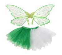 ECMQS Costume da fata alla moda con farfalla colorata, 2 pezzi | Elegante set di fate con gonna in tulle per cosplay e costume per eventi di Halloween