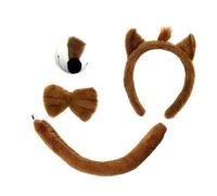 ECMQS Costume per cani con orecchie e cerchietto | 3/4/5 costumi per cani per ragazze, orecchie di cane, fascia, coda, tutù, papillon, naso, Halloween, cosplay