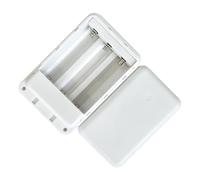 ECMQS Custodia per batteria portatile per 3 x 18650 Flat Top, bianco | Alloggiamento del supporto scorrevole con struttura di montaggio senza saldatura, uso generale