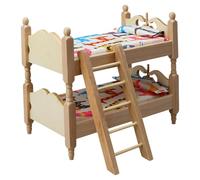 ECMQS Decker Letto Mobili Miniatura per Casa delle Bambole Scala 1:12 | Mobile da letto in legno in miniatura con biancheria da letto per la cameretta dei bambini, composizione scenica