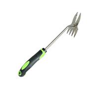 ECMQS Diserbante multiuso da giardino con 4 denti e 2 estremità a dente, pala permanente per un efficace controllo dell'erba, estrattore di radici per cespugli