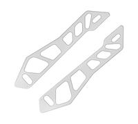 ECMQS Fast Attach - Supporto per parabrezza moto, colore: Argento | Staffe sinistra e destra di alluminio con la costruzione scanalata del piatto per i viaggi su strada DFZJ-006