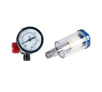 ECMQS Filtro in rame per aria, olio e acqua, set da 2 pezzi, colore nero | Struttura in plastica ad alta efficienza con indicatore di regolazione per modelli con più spruzzatori ed ergonomico