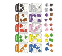 ECMQS Gioco di riconoscimento del colore in iocattolo di selezione dei barattoli con pezzi di forma morbida per lezioni di lavagna bianca prescolare e attività