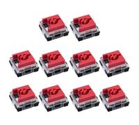 ECMQS Interruttori a basso profilo con contatti dorati, 10 pezzi, rosso | Interruttori tattili ad alberi bassi con feedback moderati, azionamento da 1,3 mm e forza 45 g per DeathStalker
