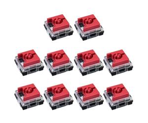 ECMQS Interruttori a basso profilo con contatti dorati, 10 pezzi, rosso | Interruttori tattili ad alberi bassi con feedback moderati, azionamento da 1,3 mm e forza 45 g per DeathStalker