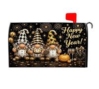 ECMQS Mailbox Decor Sleeve per Standard, Capodanno | Copertina di opere d'arte con ciondolo stagionale sul marciapiede