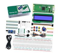 ECMQS Microcontroller Starter Pack rund um RP2040 Board | Schermo LCD1602, cavi di cablaggio, componenti tasti, parti cicali per esercizi Maker, incorporati