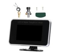 ECMQS Misuratore LCD per motociclette che visualizza la temperatura | Tripla tensione di temperatura dell'acqua e pressione dell'olio con schermo LCD e retroilluminazione notturna