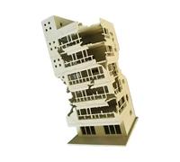 ECMQS Modello edificio danneggiato in scala 1/100 con dettagli intricati, B | Autentica struttura strappata dalla guerra con dettagli intricati per mostre storiche e progetti creativi