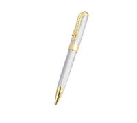 ECMQS Penna a da 1 pezzo, penne a olio in metallo con, Silver | Penne a olio dalla scrittura per studenti delle scuole d ' ufficio, punta media da 1, 0 mm, lunga durata, uso