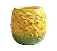 ECMQS Portavaso a forma di ananas in resina per piccole piante | Ornamento da scrivania, balcone, lavandino testurizzato, colore giallo-verde