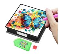 ECMQS Scatola per appunti con design a farfalla glitterata per la casa e | Decorazione per bambini e adulti con pietra in resina colorata per la decorazione della stanza dello studio della casa