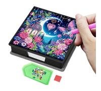 ECMQS Scatola per appunti con design a farfalla glitterata per la casa per | Decorazione per bambini e adulti con pietra in resina colorata per la decorazione della stanza dello studio della casa