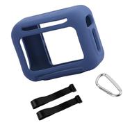 ECMQS Set di manicotti in silicone per altoparlante GO 5, blu scuro | Custodia portatile con aperture aperte e moschettone per il trasporto su sentiero uso quotidiano