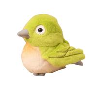 ECMQS Simulations Spatz, peluche con effetto sonoro, uccello occhi bianchi | Morbido giocattolo imbottito per uccelli con effetto sonoro realistico per giochi e apprendimento interattivo