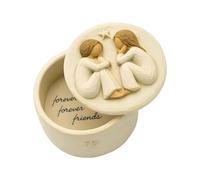 ECMQS Soluzione di stoccaggio delle resine con efficiente, due angeli | Decorazione da scrivania in miniatura unica per migliorare l'estetica dello spazio abitativo con tocco artistico artigianale