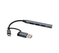 ECMQS Splitter di tipo C e USB-a Hub a 4 porte con host integrato | Hub USB in alluminio per tastiera Thumb Drive e trasporto quotidiano