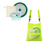ECMQS Strumenti portatili di Beachcombing per i cacciatori di conchiglie | Set di setacci leggeri per sabbia con pratico scavatore, passeggiate costiere, attrezzi per vetro di mare, utenti hobby