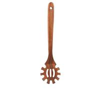 ECMQS Strumento di cottura Cucchiaio in legno per servire Mescolando Manico ergonomico Spaghetti Forchetta Pinze con denti Cucchiaio di tagliatelle in legno