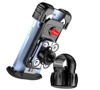 ECMQS Supporto per telefono da moto con Fast da 4,7 a 7 pollici, argento | Supporto regolabile con giunto sferico, sistemi rapidi, presa sicura per manubrio di moto, bici, smartphone