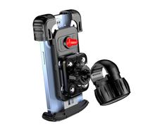 ECMQS Supporto per telefono da moto con Fast da 4,7 a 7 pollici, nero | Supporto regolabile con giunto sferico, sistemi rapidi, presa sicura per manubrio di moto, bici, smartphone