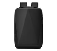 ECMQS Zaino da viaggio con guscio rigido, nero | Con dettagli di sicurezza per password, cinghia per bagagli, adatta per laptop da 15,6"