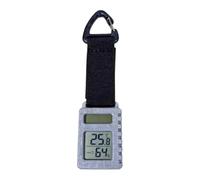 ECMQS Zaino igrometro esterno con pannello solare, grigio | Display digitale, moschettone, termometro portatile per viaggiare