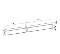 ECO 109018404300030 - Penna a spinta divisa, quadrata, 9 mm, 65/80, colore: Argento