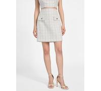 Eco Annamaria Minigonna in Tweed, Tweed bianco e nero, L
