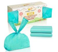 ECO Bambi Baby ™ Sacchetti per pannolini 100% biodegradabili e compostabili, 300 sacchetti antibatterici per lo smaltimento dei pannolini, in scatola di carta kraft, essenziali per neonati e bambini