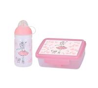 Eco Borraccia 0,5 l + contenitore per il pranzo Eco * Made in EU * Materiale medico sicuro e sano (Eco Set la ballerina)