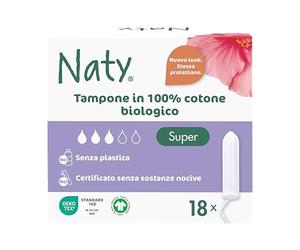 Eco By Naty, Assorbenti Interni digitale, Super, 18 assorbenti interni. Realizzati con fibre vegetali e vegani. 0% di plastica.