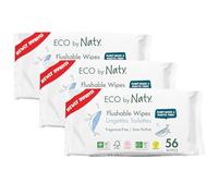 Eco by Naty Salviettine lavabili per WC - Salviette umidificate e a base vegetale, senza sostanze chimiche e ipoallergeniche, sicure per la pelle sensibile dei bambini (168 unità, 3x56)