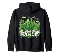 Eco Conscious City Nature Graphic- Green the Streets Felpa con Cappuccio