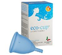Eco-Cup, Coppetta Mestruale Made in Italy, Coppetta Mestruale in Silicone Medicale, Comoda, Ecologica, Economica, Riutilizzabile, Colore Azzurro, Taglia 2
