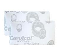 ECO-DE Cuscini Memory Foam Coppia OFFERTA Bio Ceramic 40x70cm - Cuscino per Dormire Antistress, Antiacaro, Termoregolatore e Sfoderabile - Guanciale Memory per Cervicale e Federa Lavabile in Lavatrice