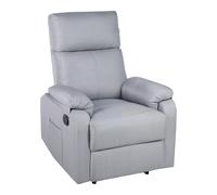 ECO-DE Poltrona Relax Reclinabile Manuale - Calore Lombare e Poggiapiedi Regolabile, Comoda per Salotto, Lettura, Ufficio, Soggiorno o Camera da Letto - Braccioli Estraibili e Salvaspazio (Grigio C.)