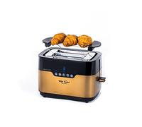 ECO-DE Tostapane Elettrico Nero Display Touch Control - 2 Fessure Extra Large e 7 Livelli con Funzioni Riscalda/Scongela - Tostiera Piccola da Cucina, Macchina per Toast con Design Moderno e Compatto