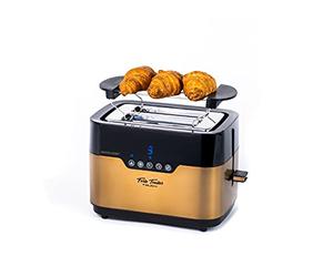 ECO-DE Tostapane Elettrico Nero Display Touch Control - 2 Fessure Extra Large e 7 Livelli con Funzioni Riscalda/Scongela - Tostiera Piccola da Cucina, Macchina per Toast con Design Moderno e Compatto
