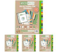 eco-eco 031 A4 50% Riciclata Set A-Z Divisori Ampio indice di File, multicolore (Confezione da 4)