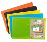 Eco Eco A3 Portafogli Stud 5 Pezzi Colori Assortiti Cartelle Documento X2