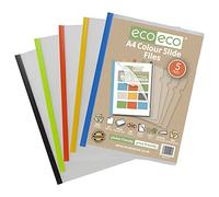 eco-eco A4 50% Riciclata Borsa 20 Easy Slide Files, Files Colorati di Report Project Bar Files, eco117x4