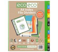 eco-eco A4 50% Riciclata Set 12 divisori Index File Ampi
