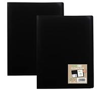 eco-eco A5 100% Riciclato 20 Tasca Nero Flessibile Copertura Portfolio Libro Cartella Display Book, eco015x2