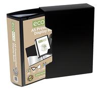 Eco-Eco A5 50% Riciclato 100 Tascabile Nero Cartella Presentazione Display Libro + Scatola